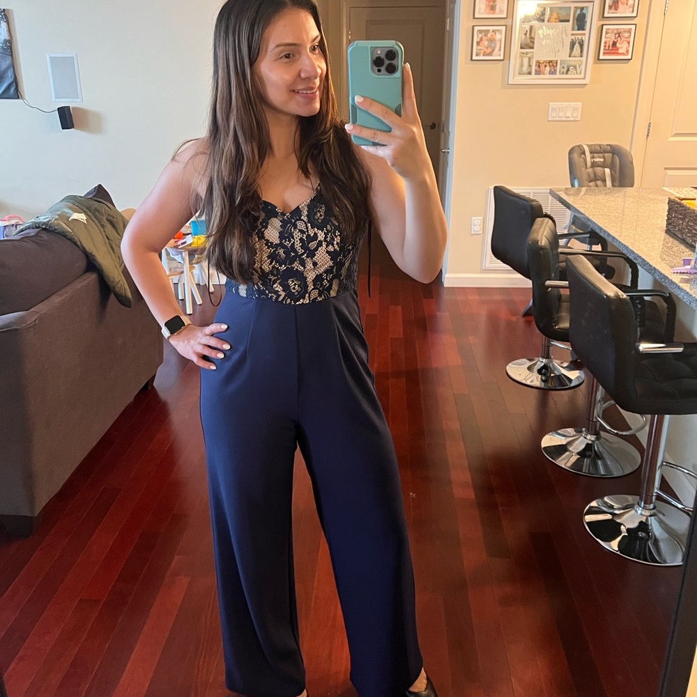 NWT Navy Lace Jumpsuit